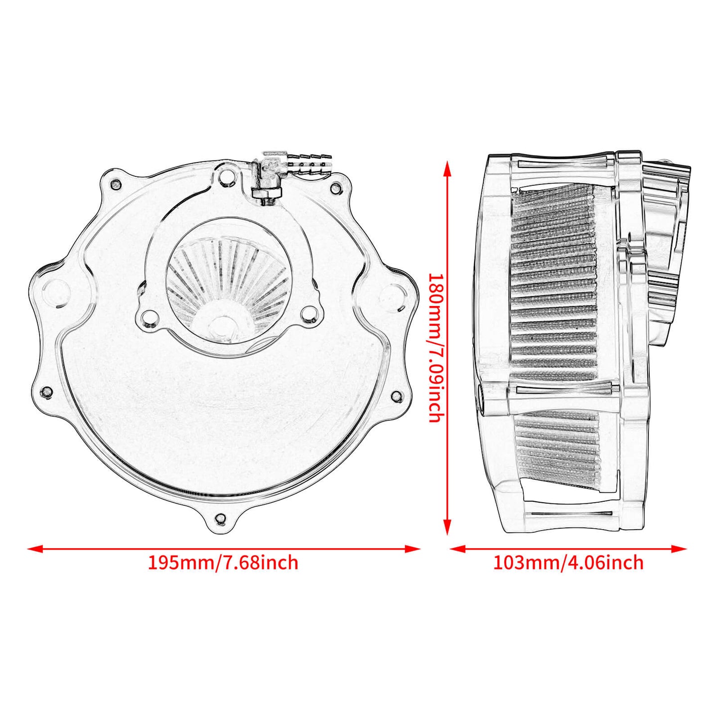 AF001006 HCmotorku Air Cleaner Blue Intake for Harley 2023-2025 FLHX FLTRXSTSE Softail FLFB Size
