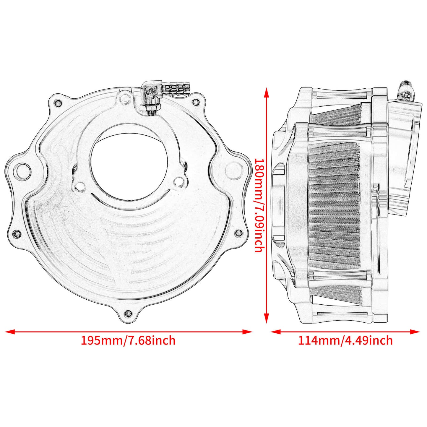 AF004113 HCmotorku Performance Air Cleaner Blue Intake for Harley 2023-2025 FLTRXSE FLTRXSTSE FXBR Size