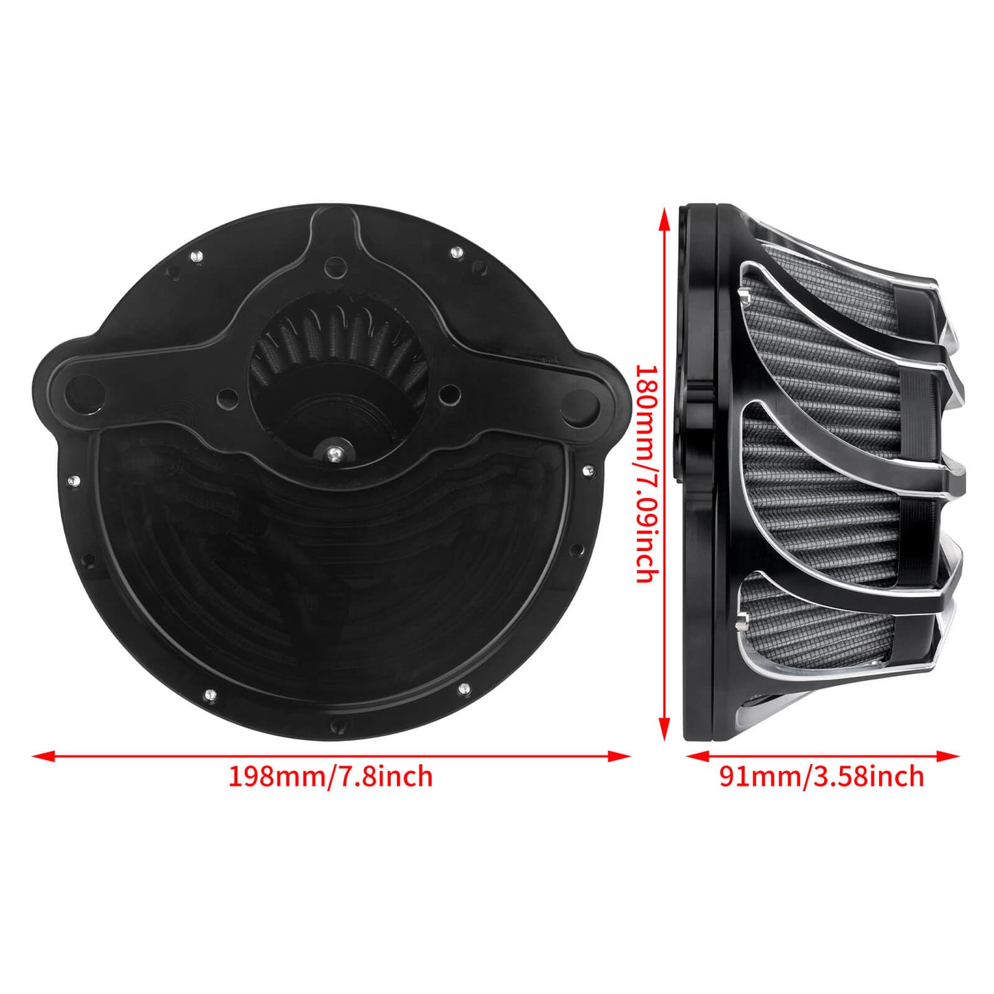 AF006905 HCmotorku CNC Air Cleaner for Harley Touring CVO 2023-2025 Softail 2025 - Grey Filter Size