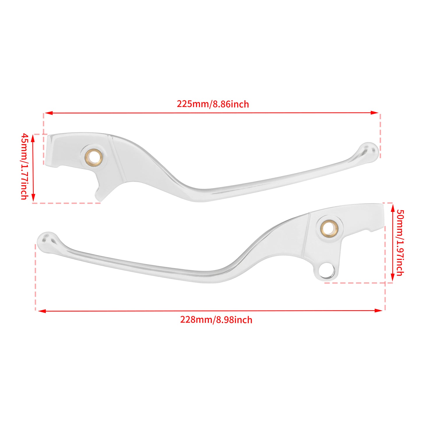 BA000702 HCmotorku Chrome Motorcycle Brake Cruth Levers for Indian Sixty Bobber Rough ‘18-’23 Size