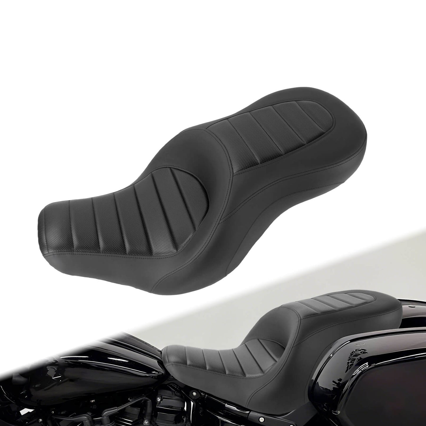 Step Up Driver Passanger Seat Stripe Black Fit For Harley Low Rider S 2018-2024 | HCmotorku