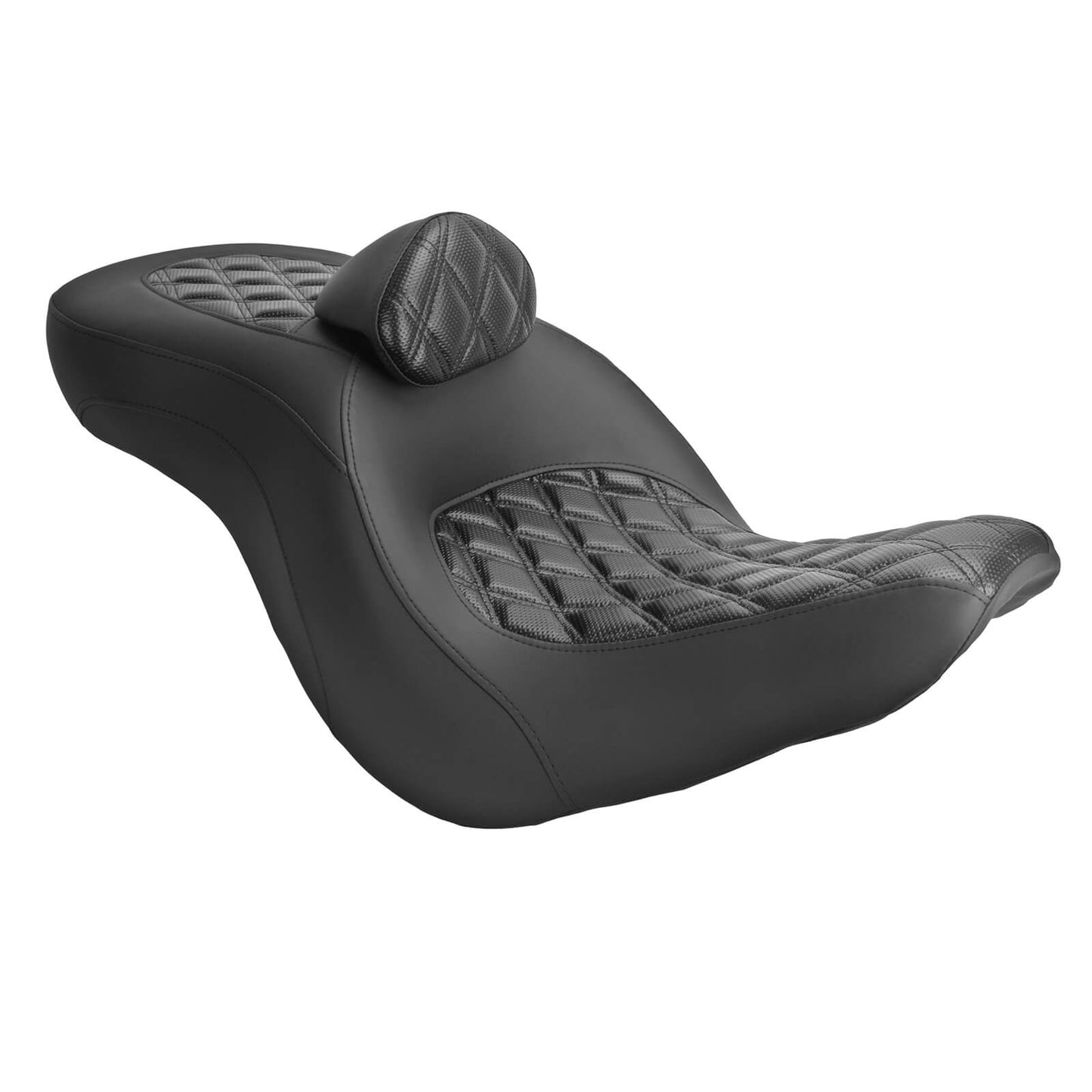 Step Up Driver Passanger Seat with Backrest Diamond Black Fit For Harley Low Rider S 2018-2024 | HCmotorku