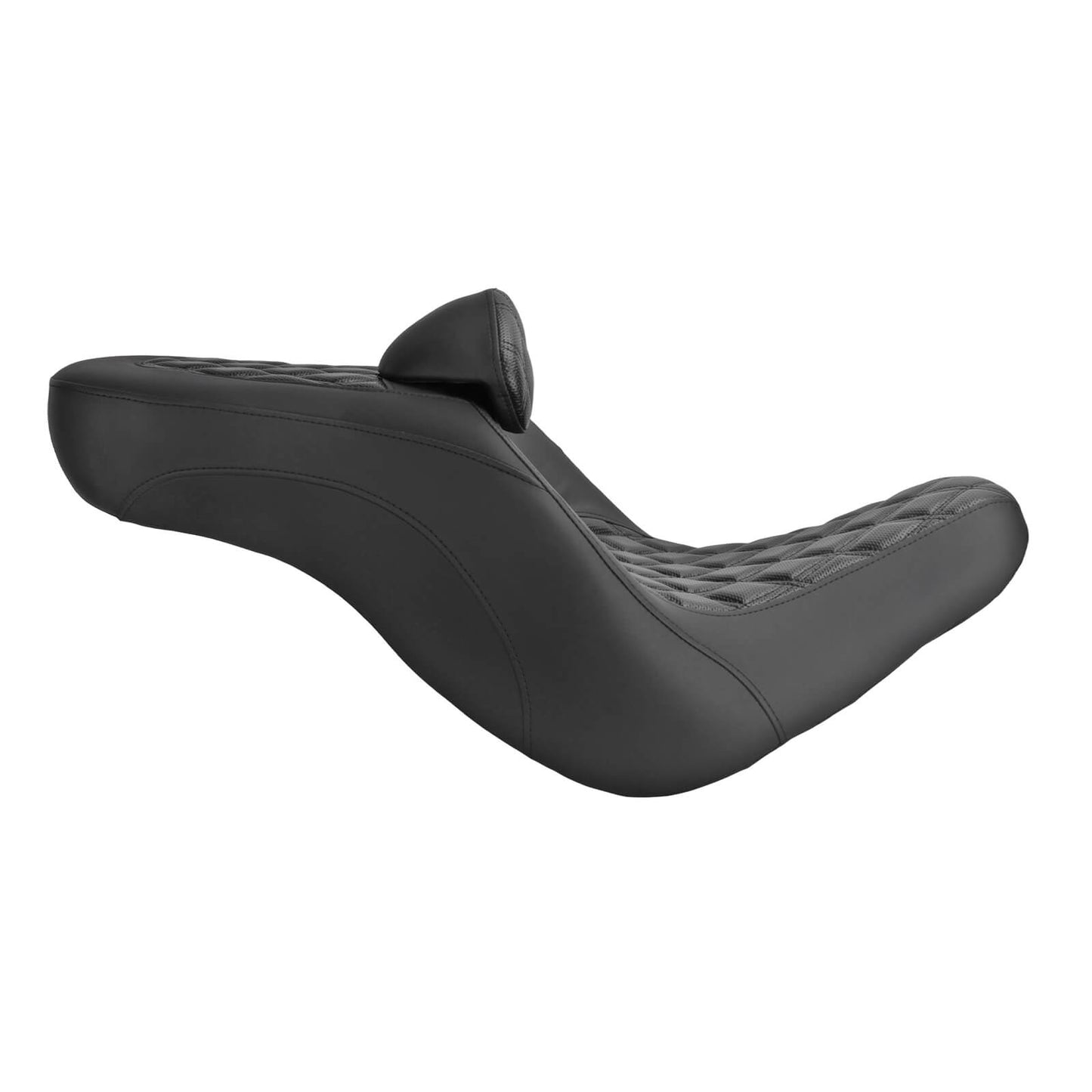Step Up Driver Passanger Seat with Backrest Diamond Black Fit For Harley Low Rider S 2018-2024 | HCmotorku