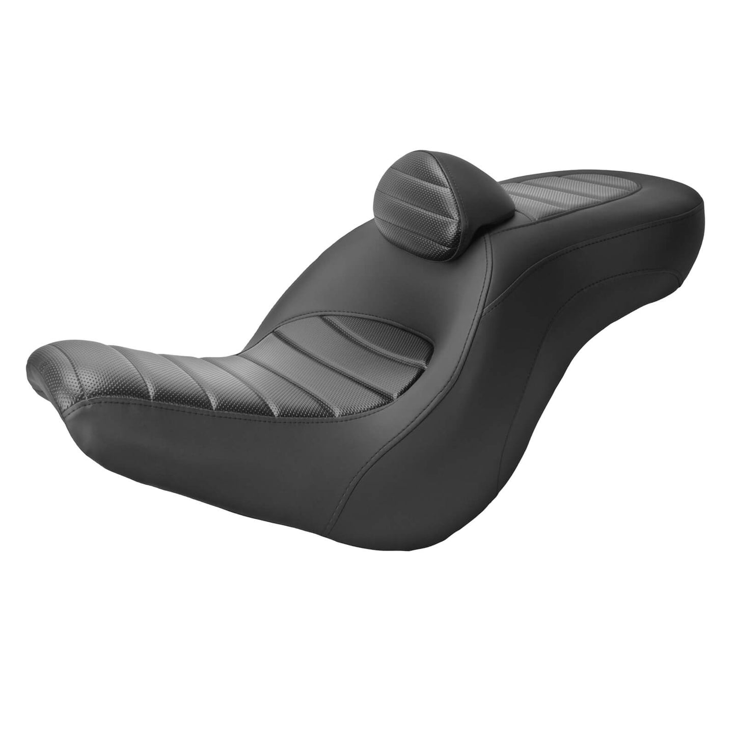 Step Up Driver Passanger Seat with Backrest Stripe Black Fit For Harley Low Rider S 2018-2024 | HCmotorku