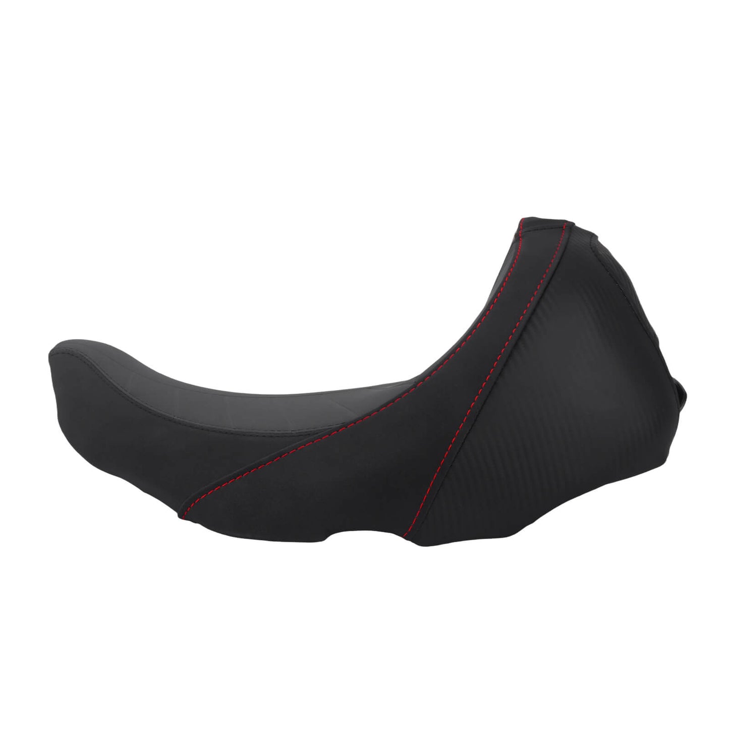 CB016401 hcmotorku Sport Design Solo Seat with Red Stitching for harley touring - left