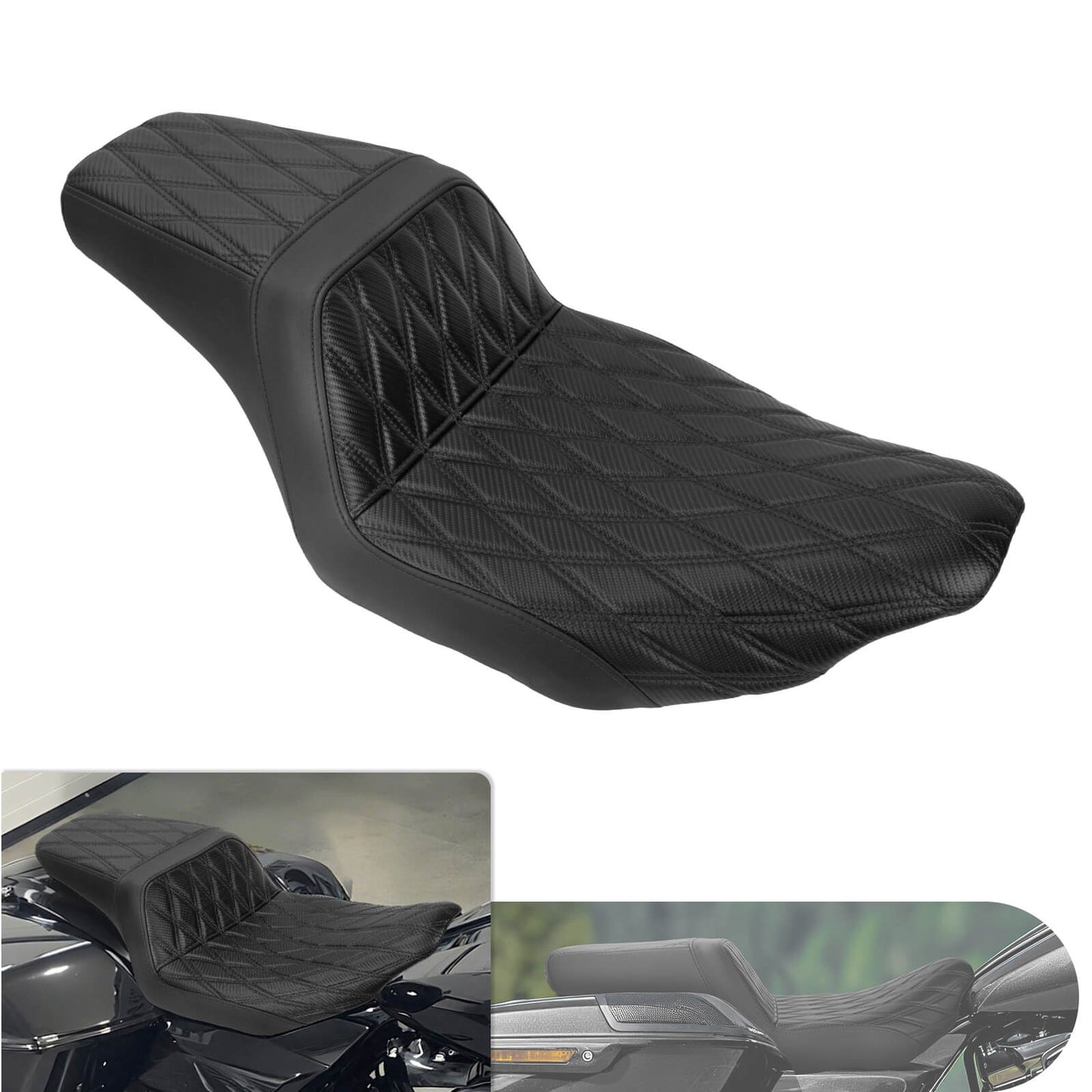 Driver Passenger Two-Up Seat Black For Harley Touring 2024-UP | HCmotorku