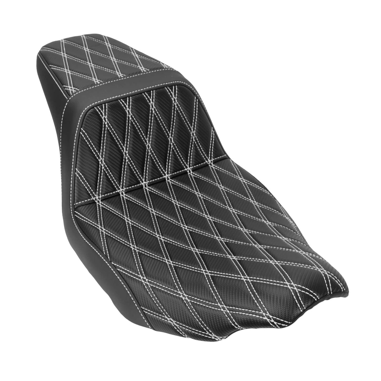 Driver Passenger Two-Up Seat White Stitching For Harley Touring 2024-UP | HCmotorku