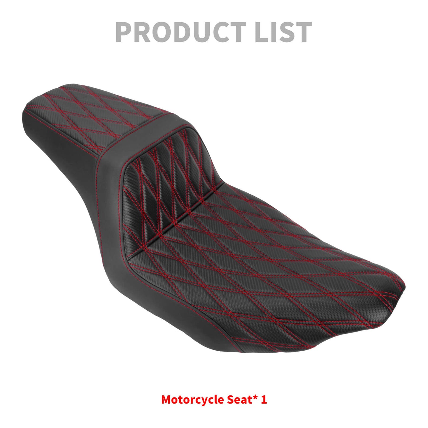 Driver Passenger Two-Up Seat Red Stitching For Harley Touring 2024-UP | HCmotorku