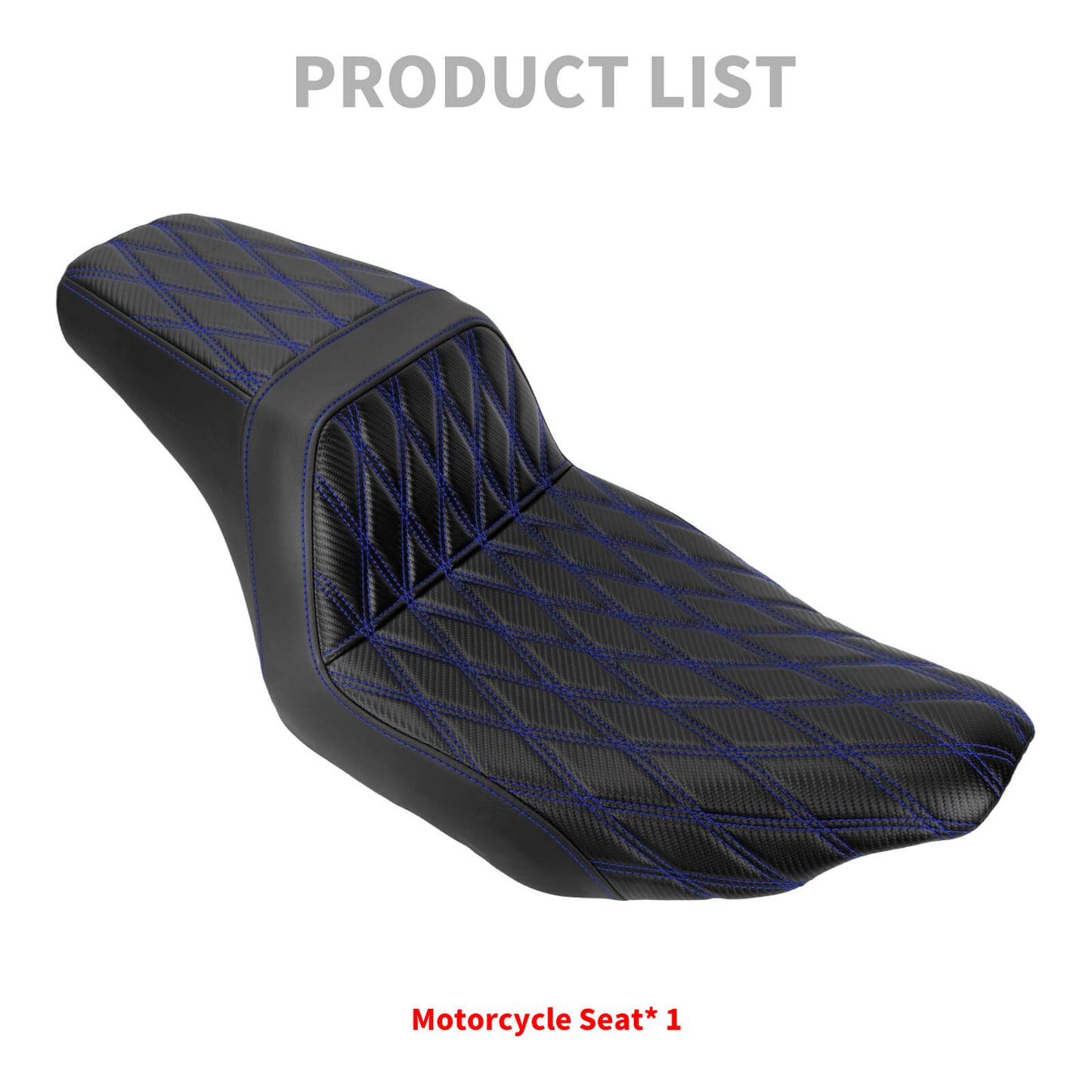 Driver Passenger Two-Up Seat Blue Stitching For Harley Touring 2024-UP | HCmotorku