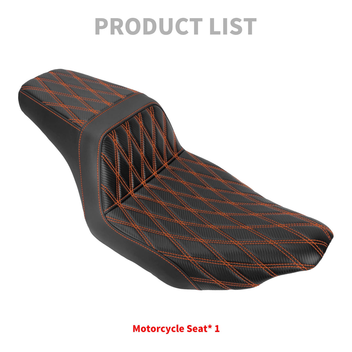 Driver Passenger Two-Up Seat Orange Stitching For Harley Touring 2024-UP | HCmotorku