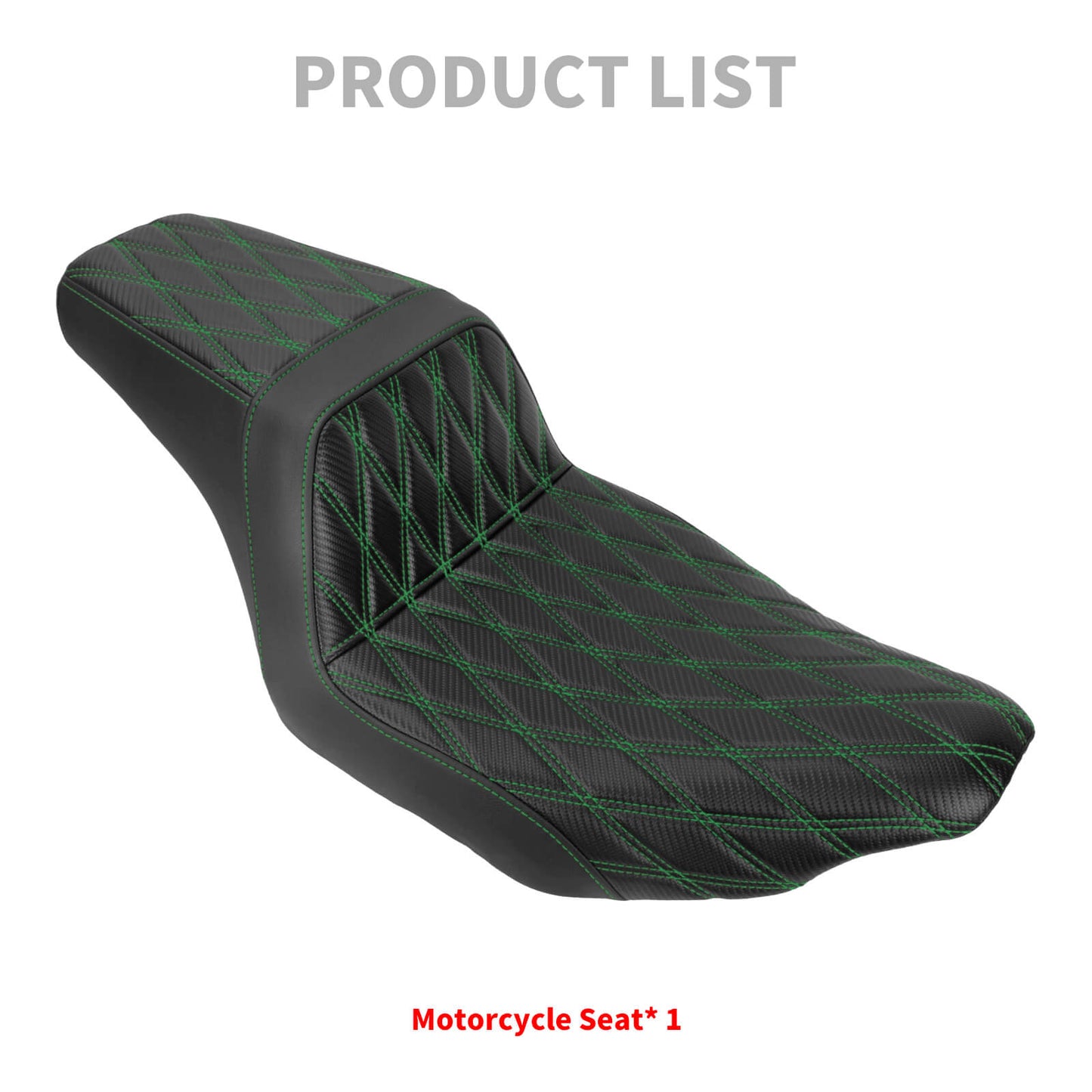 Driver Passenger Two-Up Seat Green Stitching For Harley Touring 2024-UP | HCmotorku