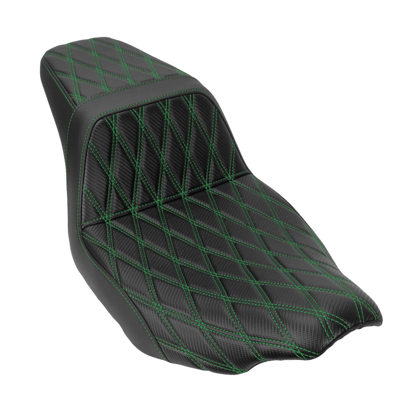 Driver Passenger Two-Up Seat Green Stitching For Harley Touring 2024-UP | HCmotorku