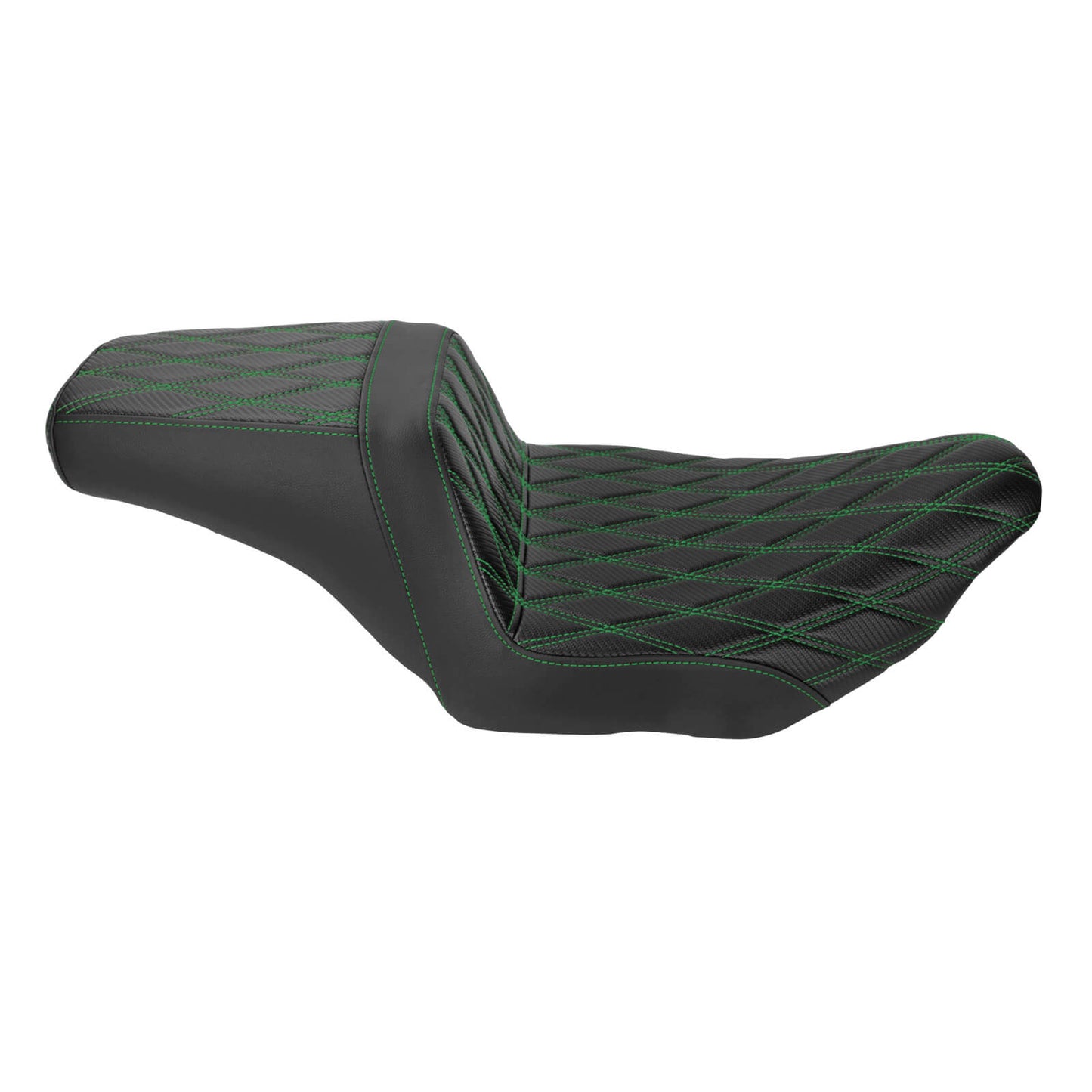 Driver Passenger Two-Up Seat Green Stitching For Harley Touring 2024-UP | HCmotorku