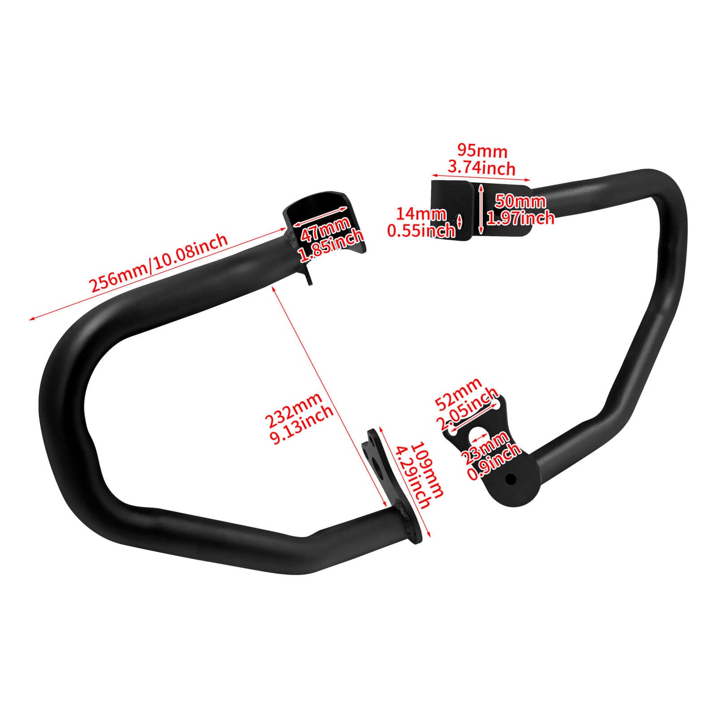 FR000801_HCmotorku_ Black Indian Highway Crash Bar Engine Guard for Indian Scout Bobber Sixty ‘15-’23 Size