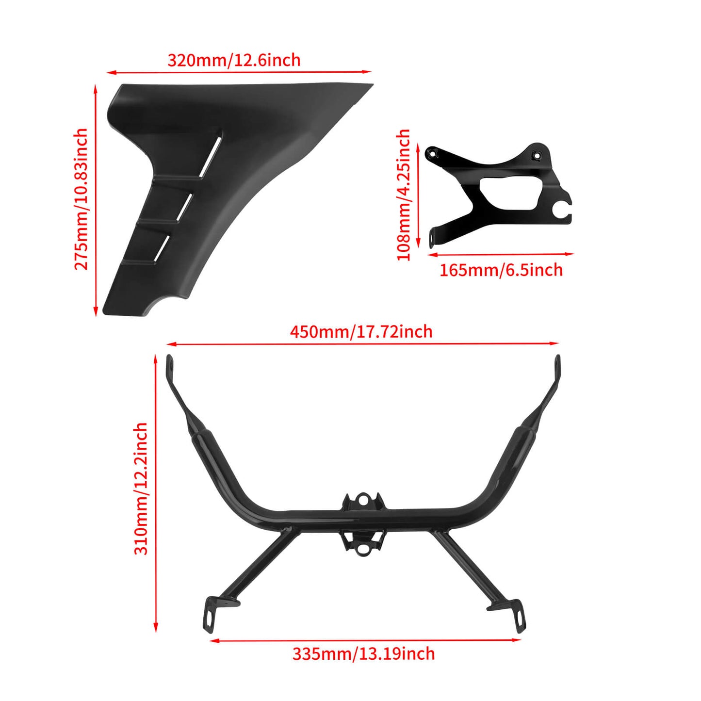 FR003304_HCmotorku_Unpainted Side Spoilers Fairing with Bracket for Harley CVO Road Glide ‘23-’25 Size