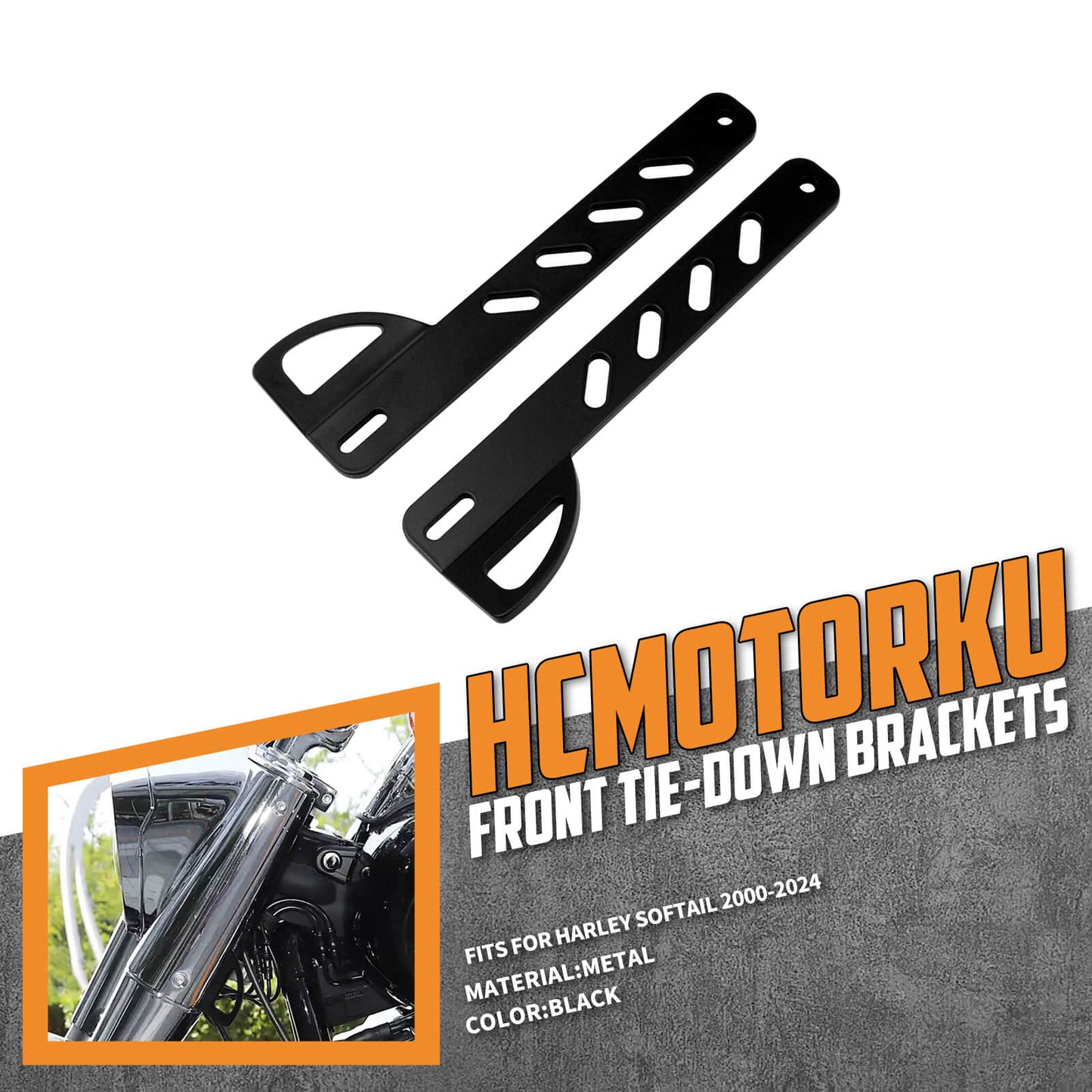 Front Tie Down Bracket Fork Trailer Holder For Harley Softail Breakout Fat Boy 2000-2024 | HCmotorku