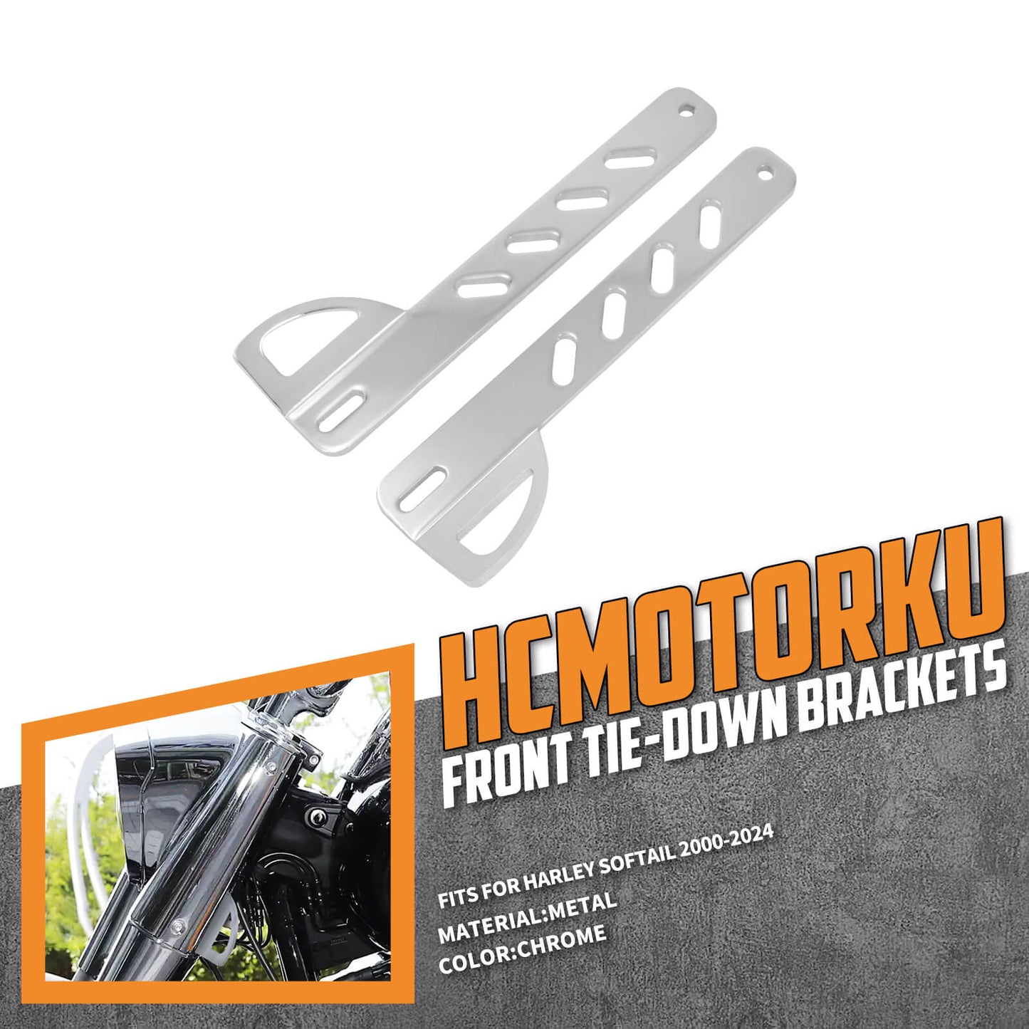 Front Tie Down Bracket Fork Trailer Holder For Harley Softail Breakout Fat Boy 2000-2024 | HCmotorku