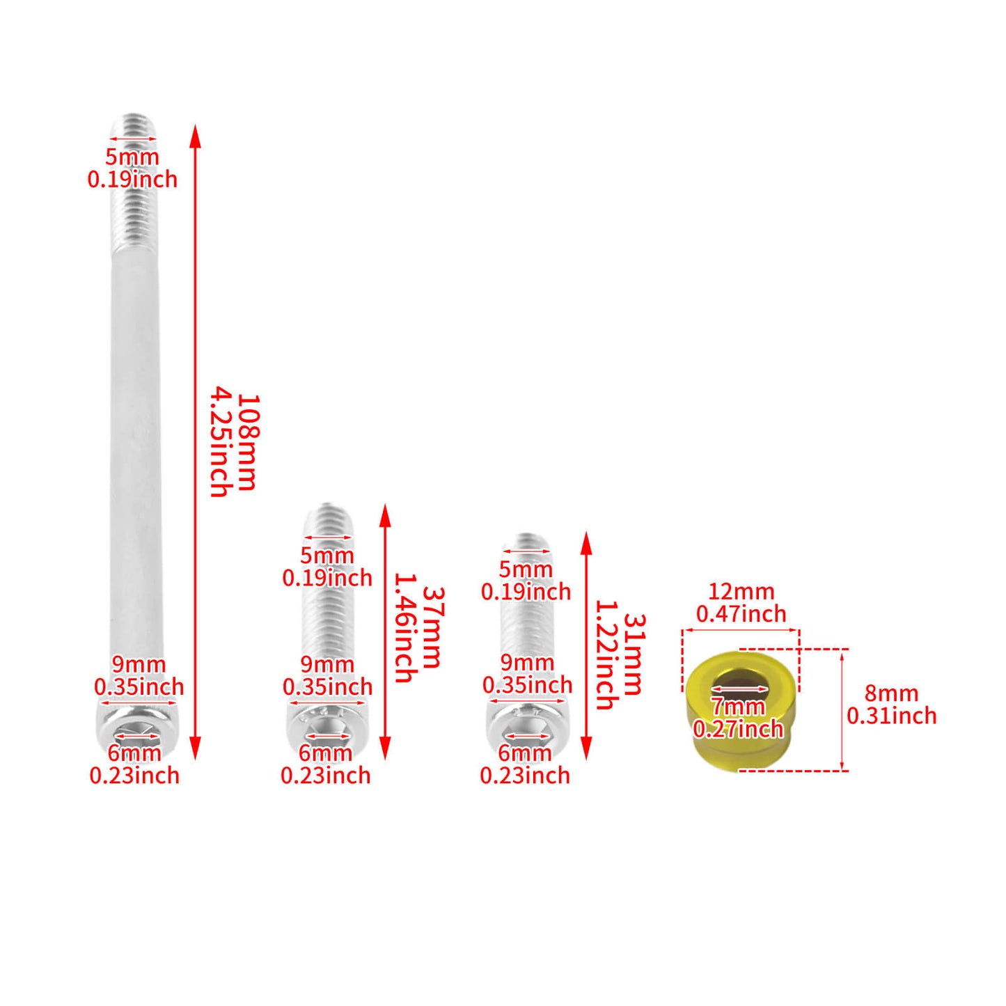 FR006103 HCmotorku Gold Cover Screw Kit for Harley Softail ’18-’25 Touring ‘17-’25 Size