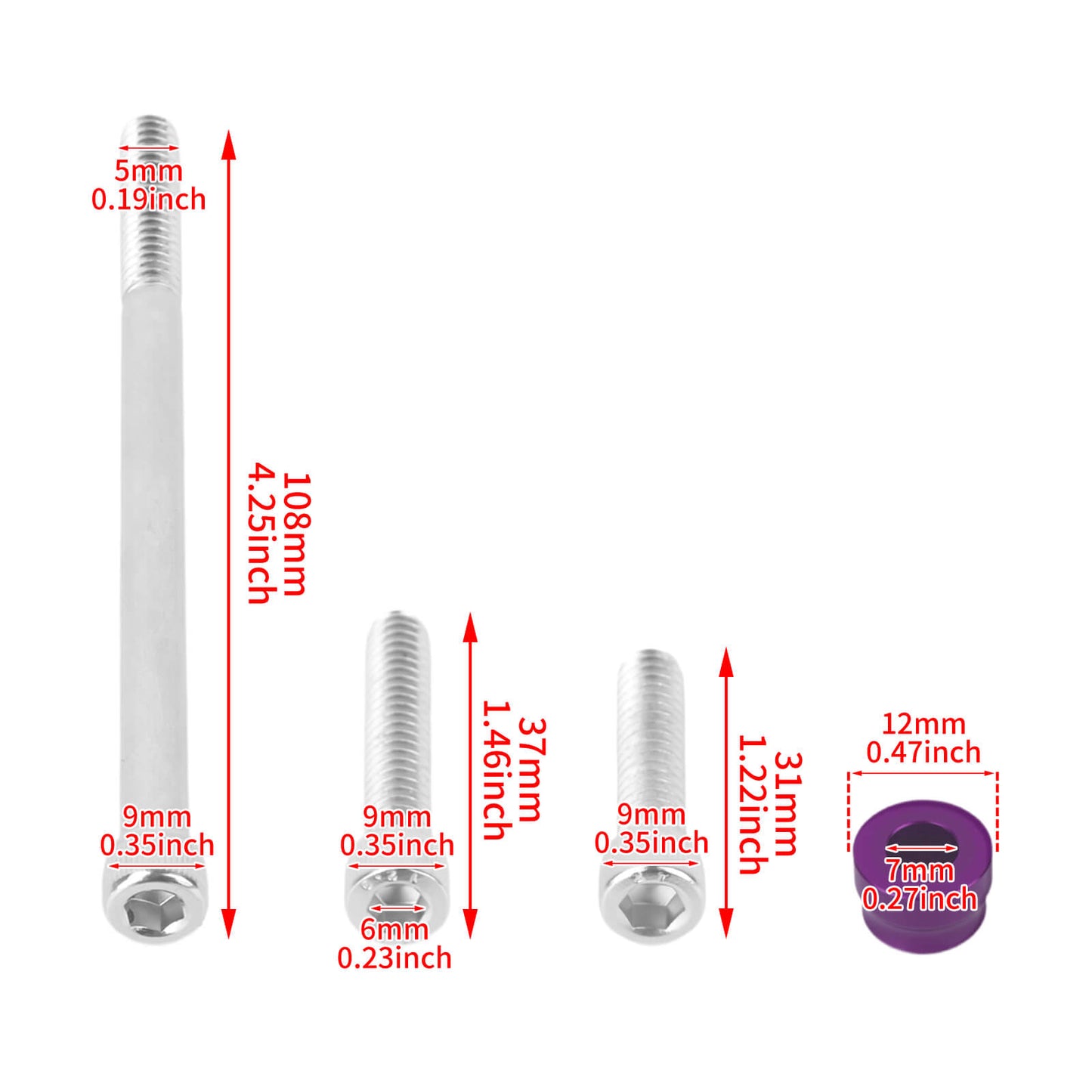 FR006106 HCmotorku Purple Cover Screw Kit for Harley Softail ’18-’25 Touring ‘17-’25 Size