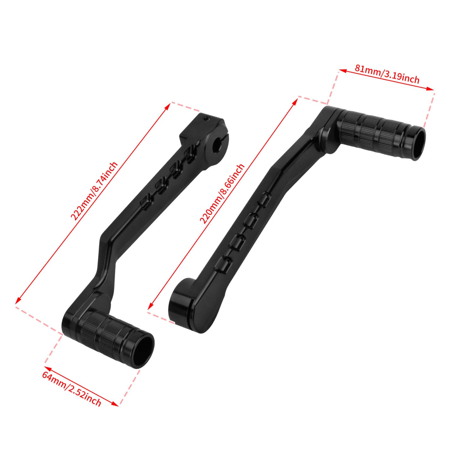 GE00901_HCmotorku_CNC Black Heel Toe Shifter Lever Shifter Peg for Harley Softail ’86-’17 Touring ‘88-Up Trike ‘08-Up Size