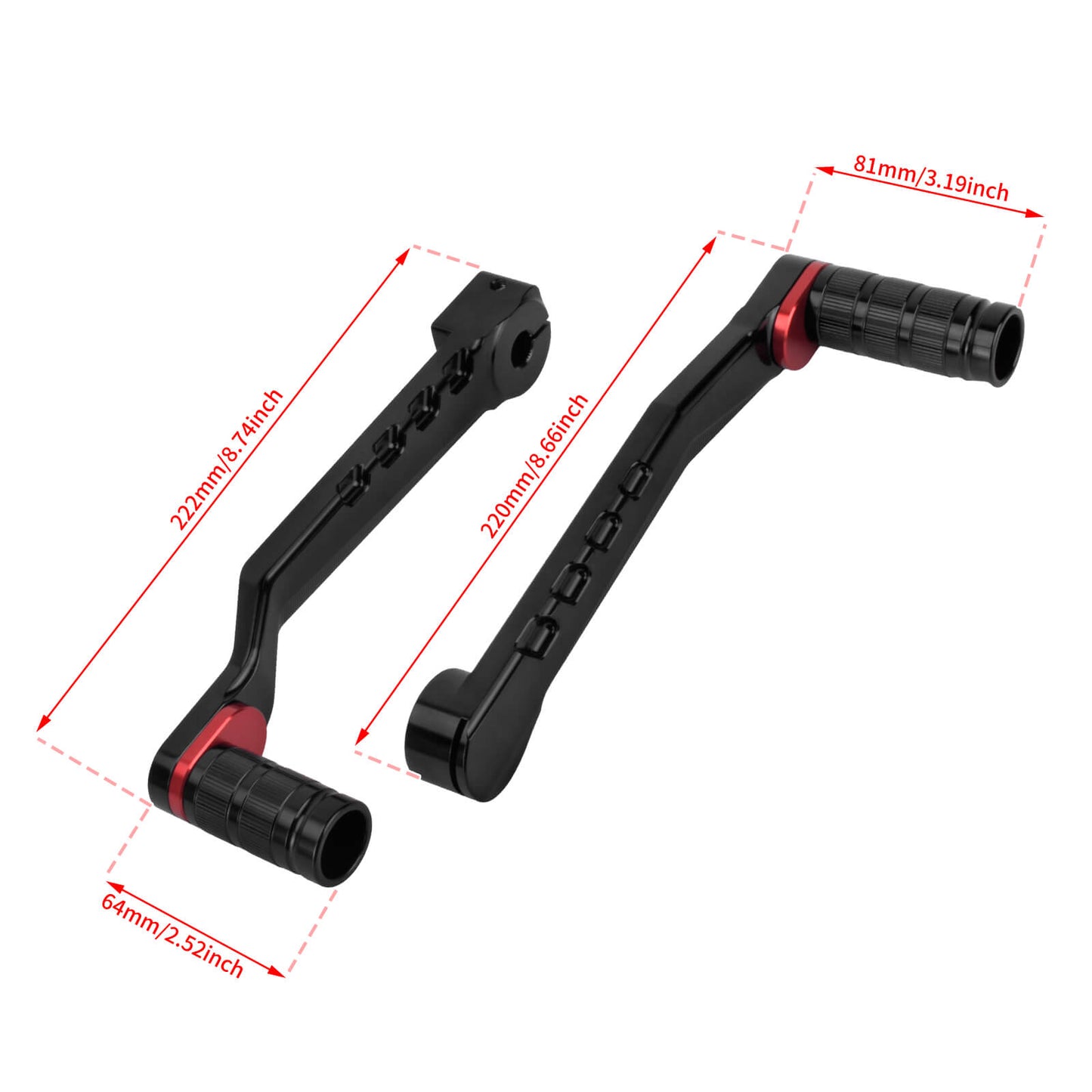 GE000902_HCmotorku_CNC Red Heel Toe Shifter Lever Shifter Peg for Harley Softail ’86-’17 Touring ‘88-Up Trike ‘08-Up Size