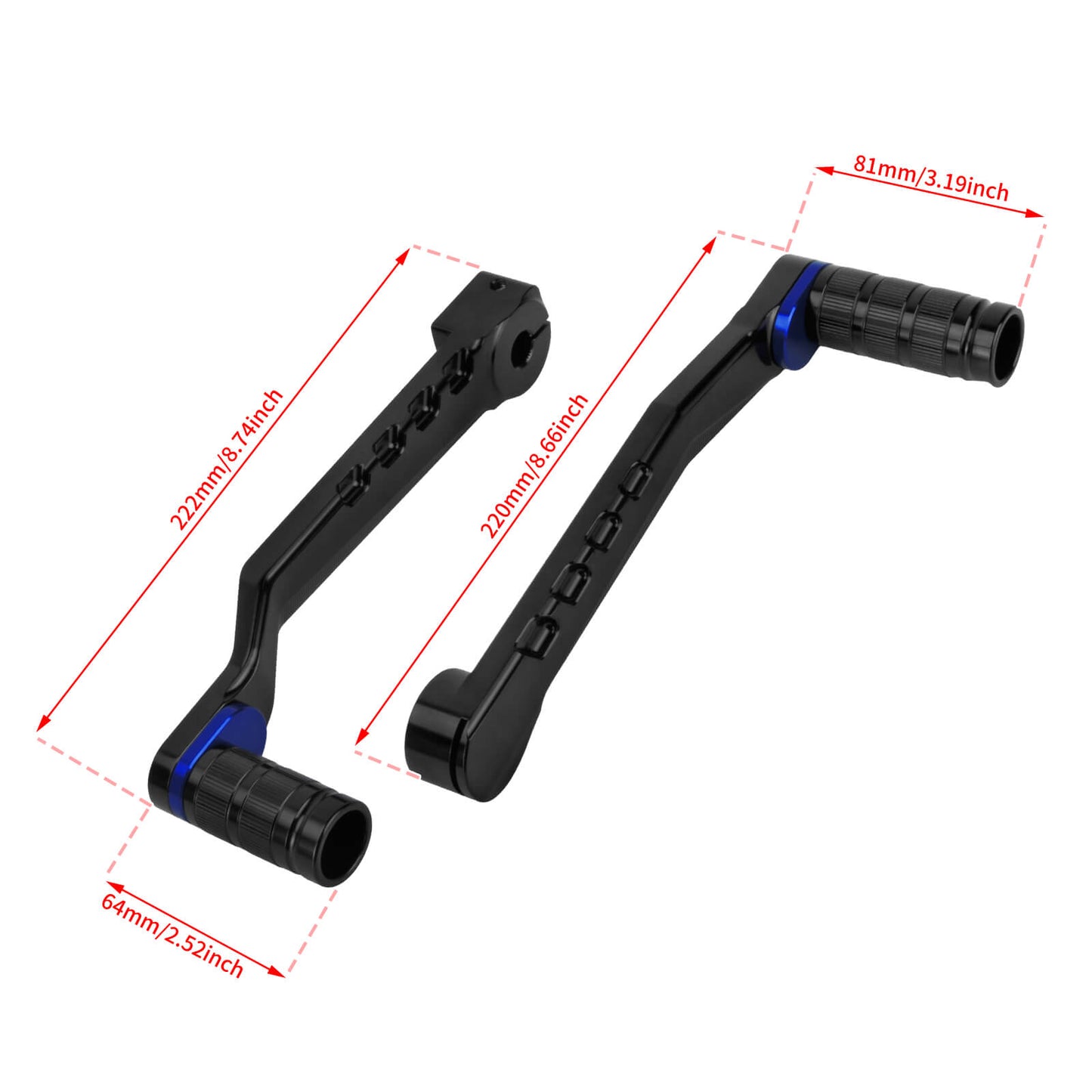 GE000904_HCmotorku_CNC Blue Heel Toe Shifter Lever Shifter Peg for Harley Softail ’86-’17 Touring ‘88-Up Trike ‘08-Up Size