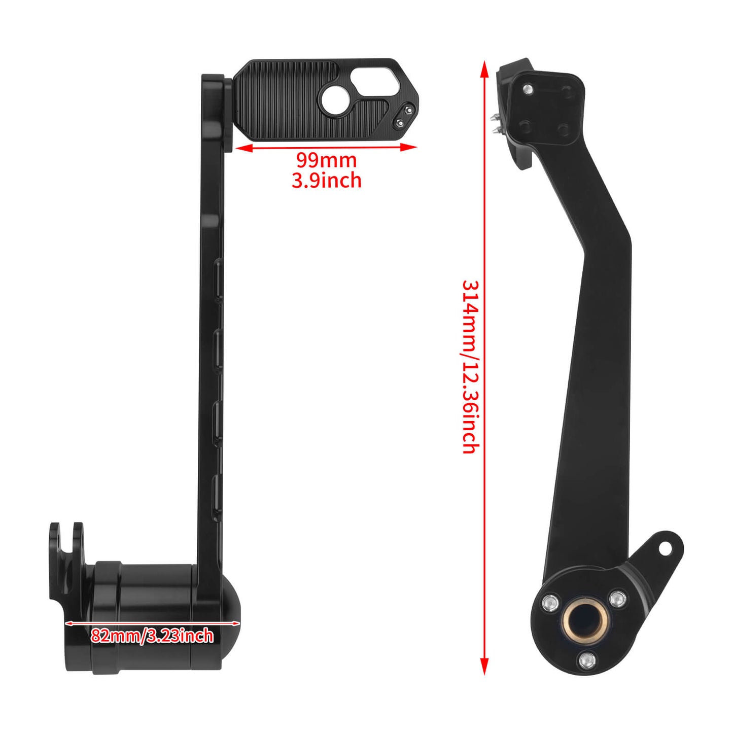 GE001101_HCmotorku_Black CNC Anodized Brake Arm Lever Brake Pedal for Harley Touring ‘08-’13 Size
