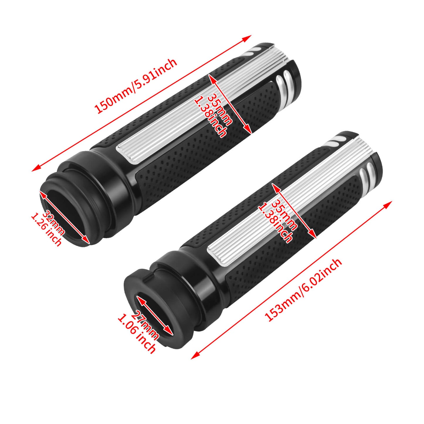 GP008604 HCmotorku Hand Grips Eletronic Grips Handlebar for Harley Softail ‘16-’24 Size