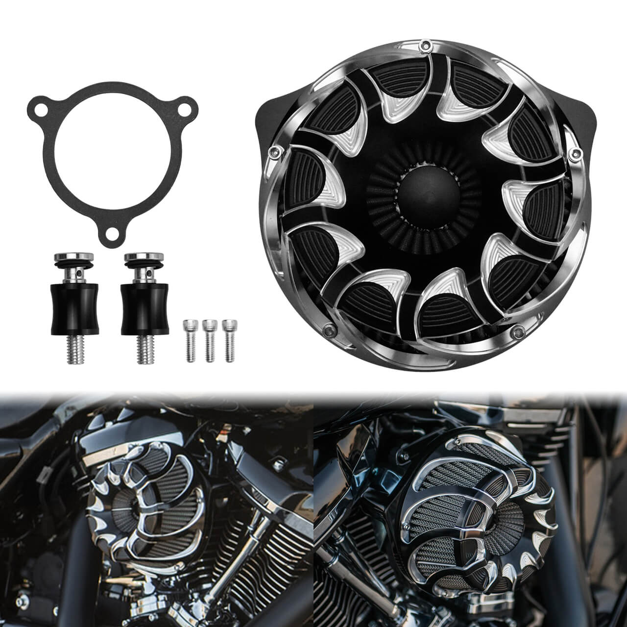 Spin Cut Air Cleaner Intake Filter For Harley M8 Touring 2017-2023 Softail 2018-2024 | HCmotorku