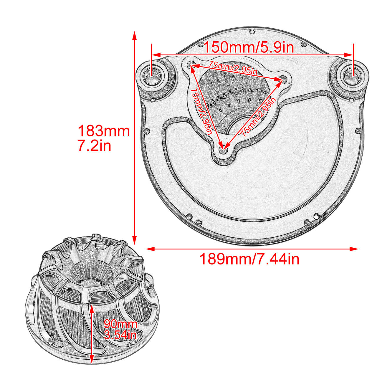 Spin Cut Air Cleaner Intake Filter For Harley M8 Touring 2017-2023 Softail 2018-2024 | HCmotorku