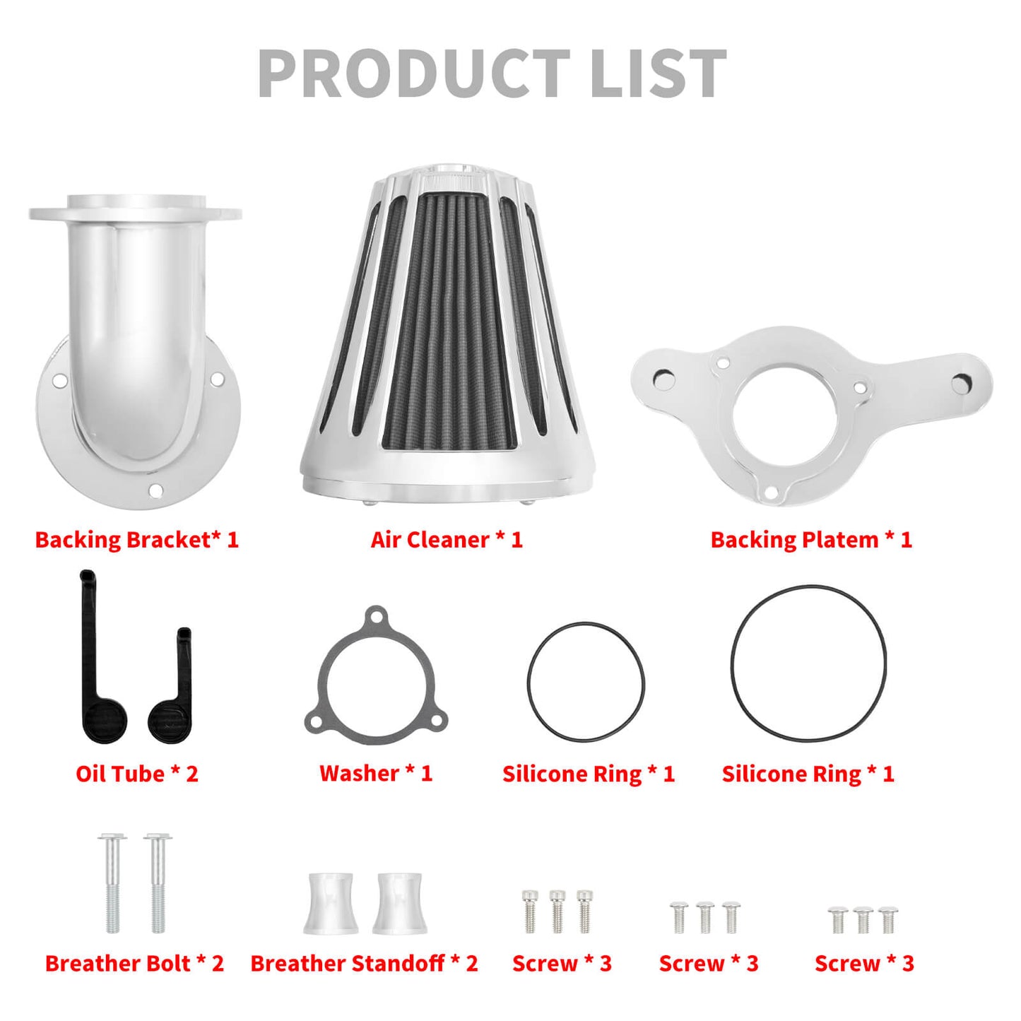Cone Filter Elbow Air Cleaner Chrome Fit For Harley M8 Touring 2017-2023 Softail 2018-2024 | HCmotorku