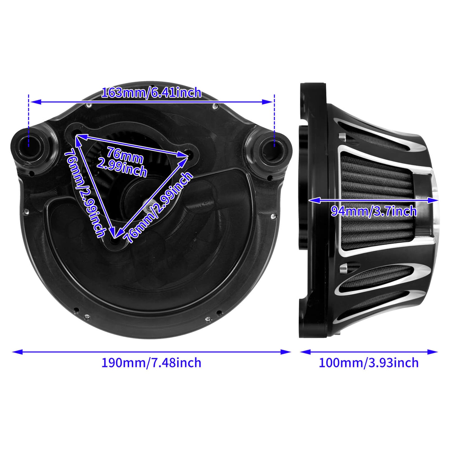 Hollow Air Cleaner Filter Gray Intake For Harley Touring 2017-2023 Softail 2018-2024 | HCmotorku
