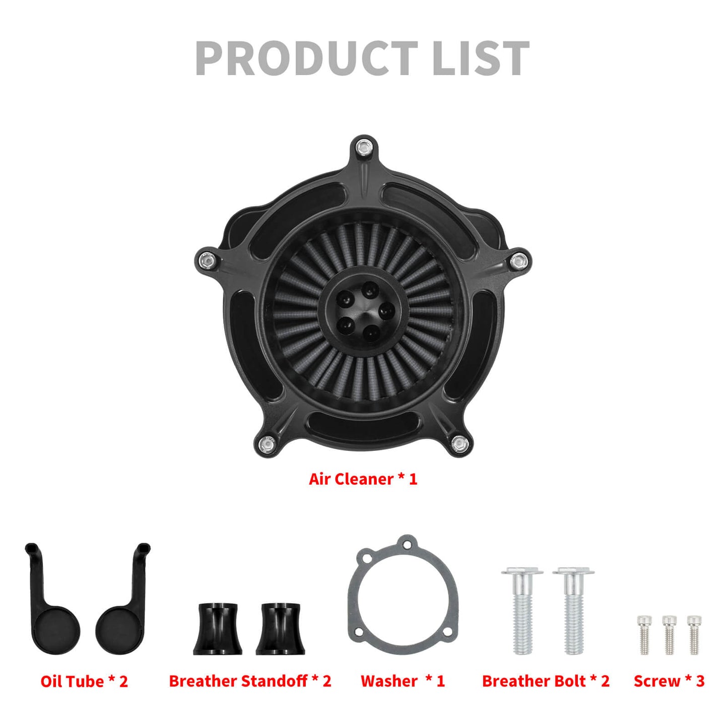 Air Cleaner Intake Filter Black Fit For Harley Sportster Iron 883 1200 48 72 2004-UP | HCmotorku