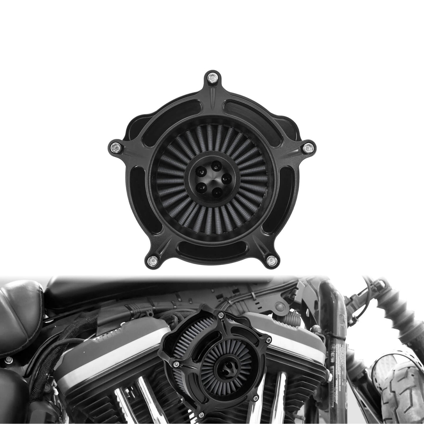 Air Cleaner Intake Filter Black Fit For Harley Sportster Iron 883 1200 48 72 2004-UP | HCmotorku