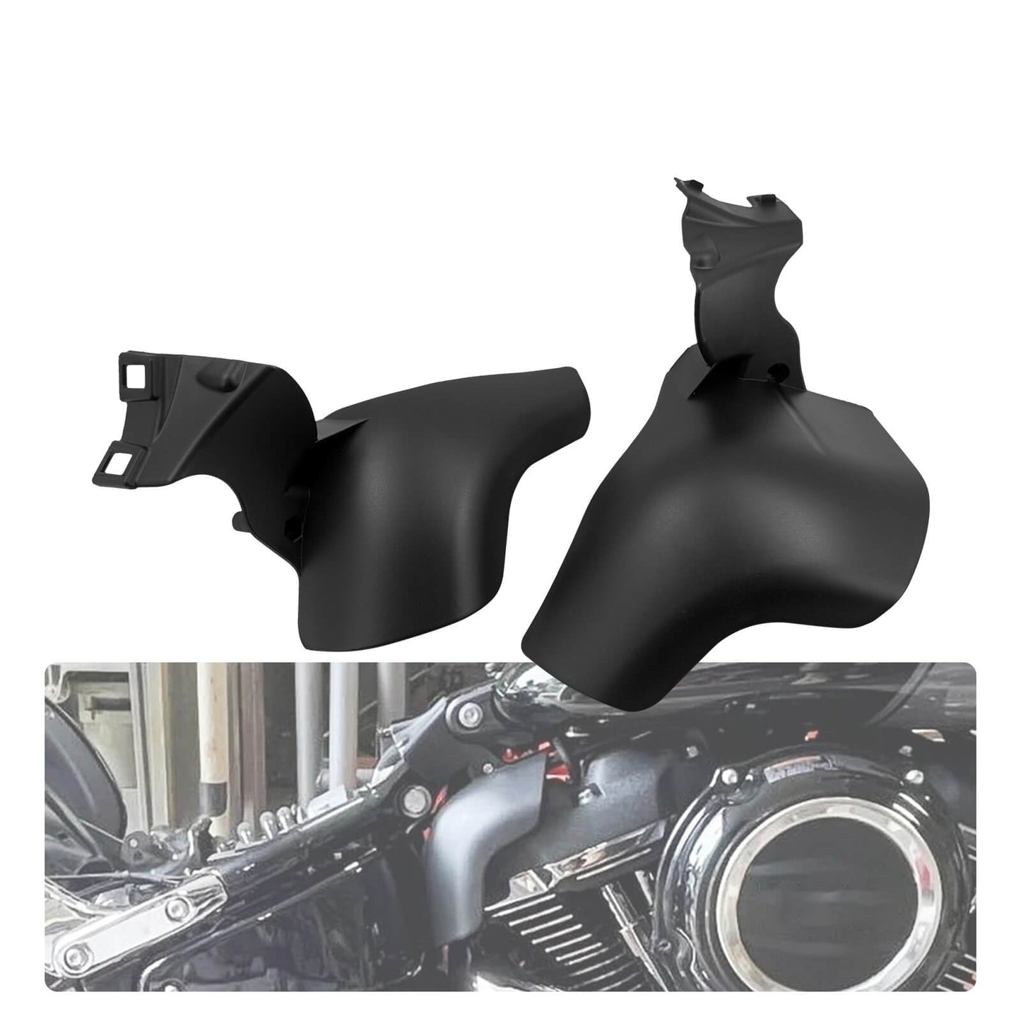 ABS Mid-Frame Air Heat Deflector Saddle Shields Fit Harley Softail FX FL 2018-UP | HCmotorku