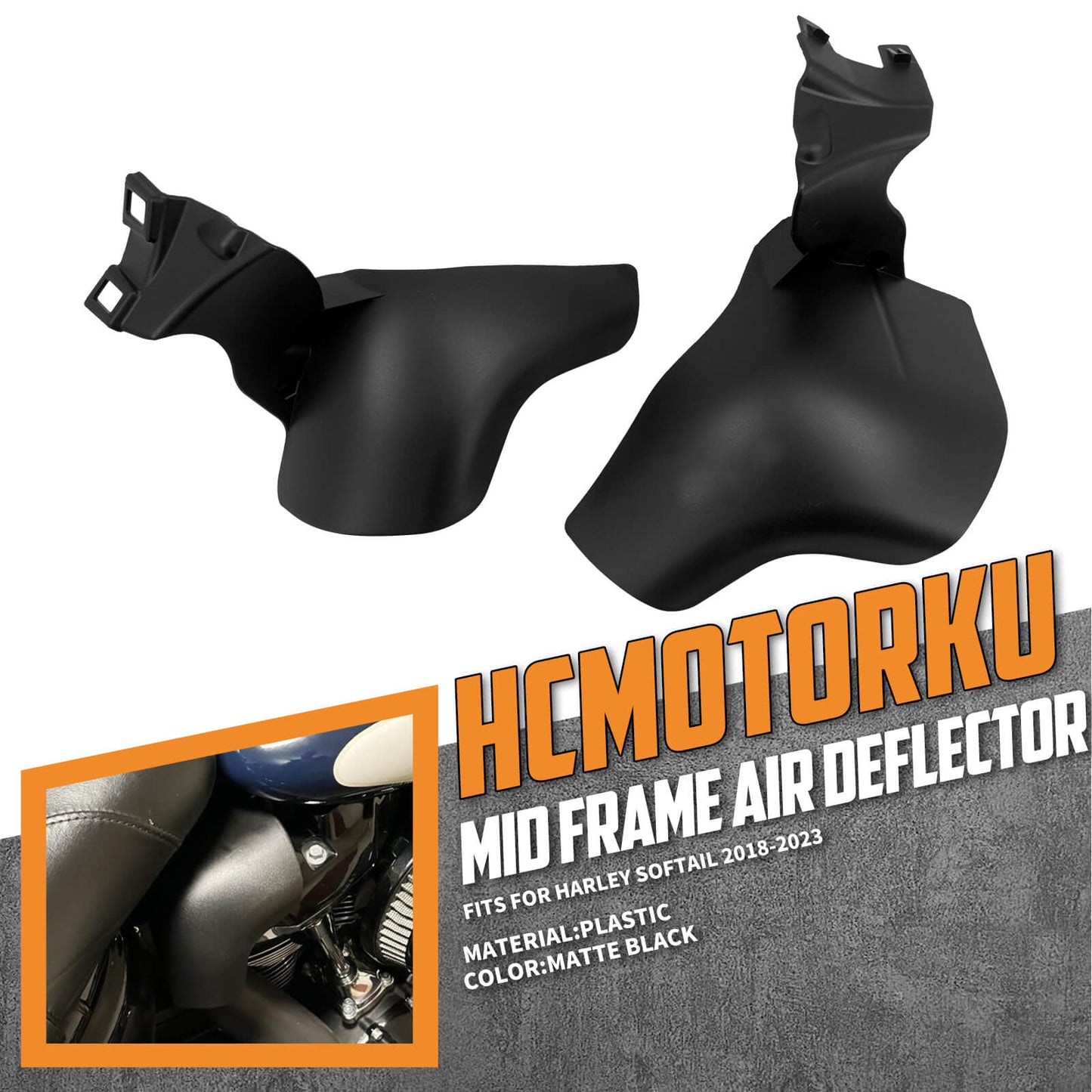 ABS Mid-Frame Air Heat Deflector Saddle Shields Fit Harley Softail FX FL 2018-UP | HCmotorku