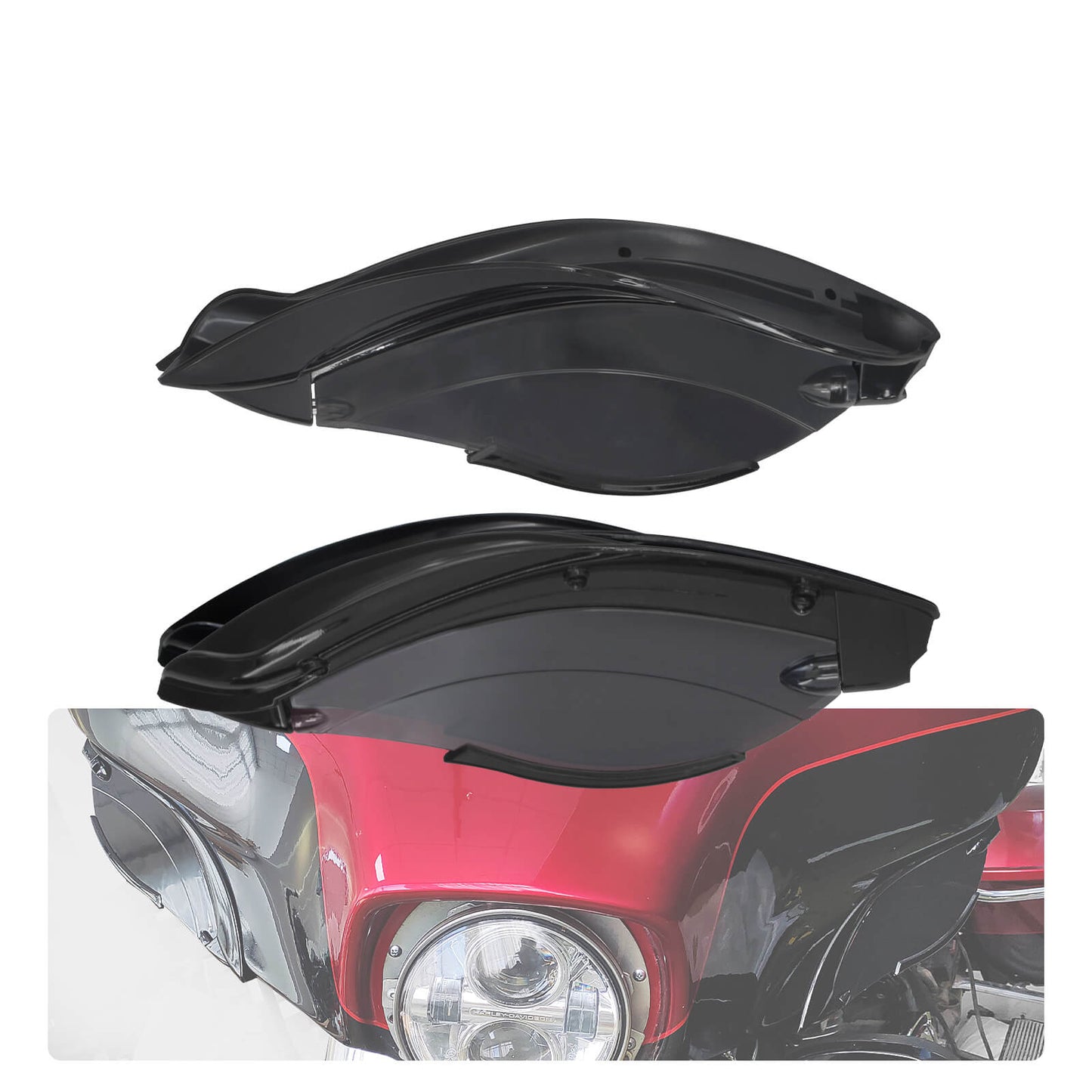 Adjustable Side Wing Air Deflectors Fairing Smoke Fit For Harley Touring FLH 2014-UP | HCmotorku