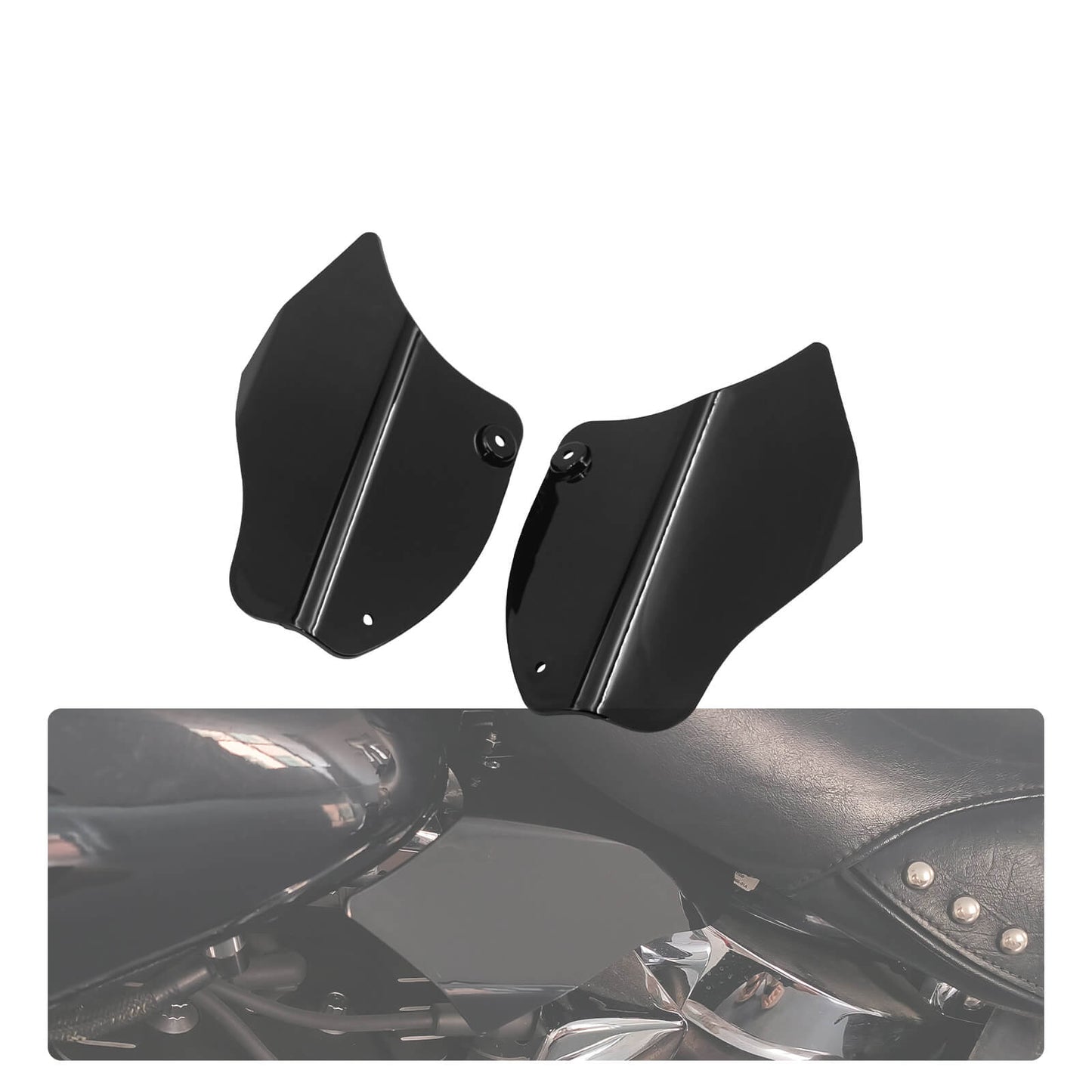 Air Deflectors Black Saddle Heat Shield Kit Fits For Harley Softail 2000-2017 | HCmotorku