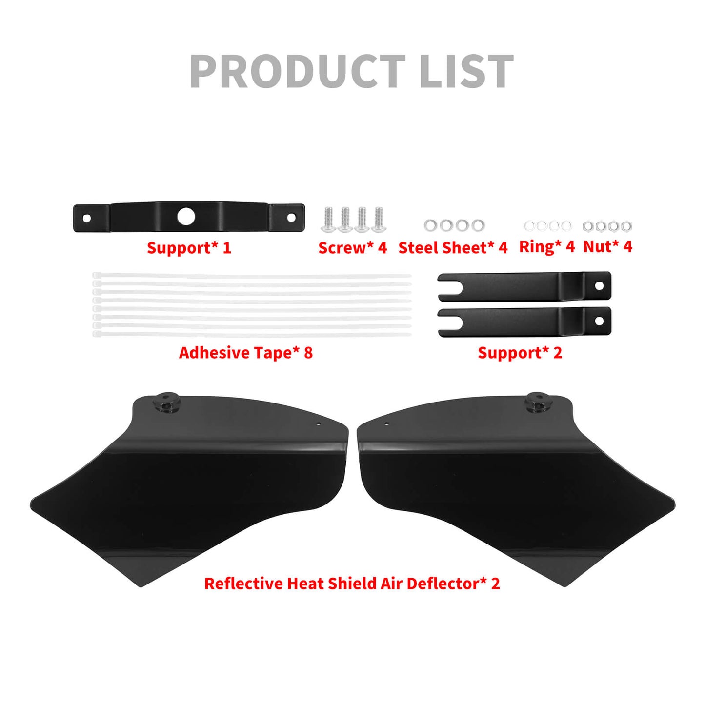 Air Deflectors Black Saddle Heat Shield Kit Fits For Harley Softail 2000-2017 | HCmotorku