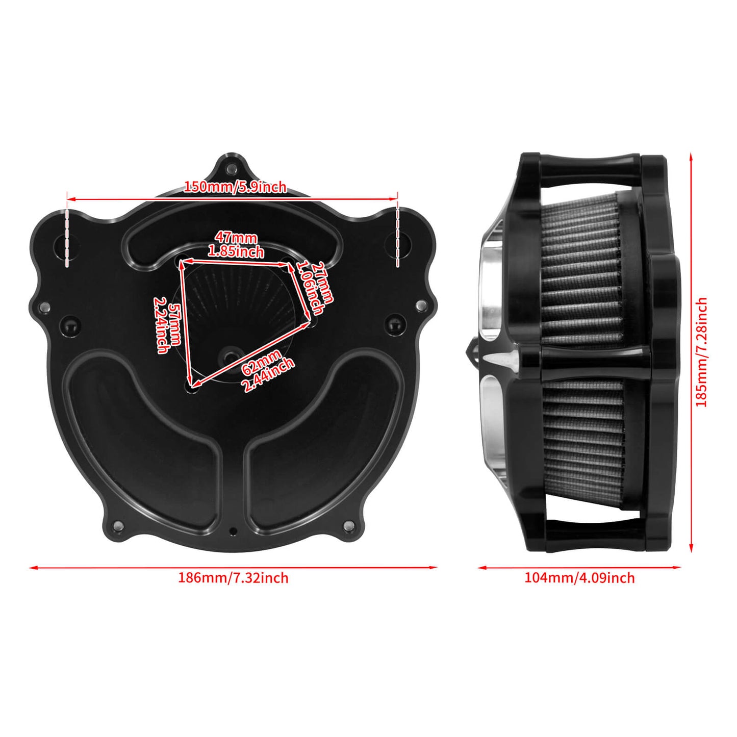 Spike Air Filter Cleaner For Harley Touring '00-'07 Softail '00-'15 | HCmotorku
