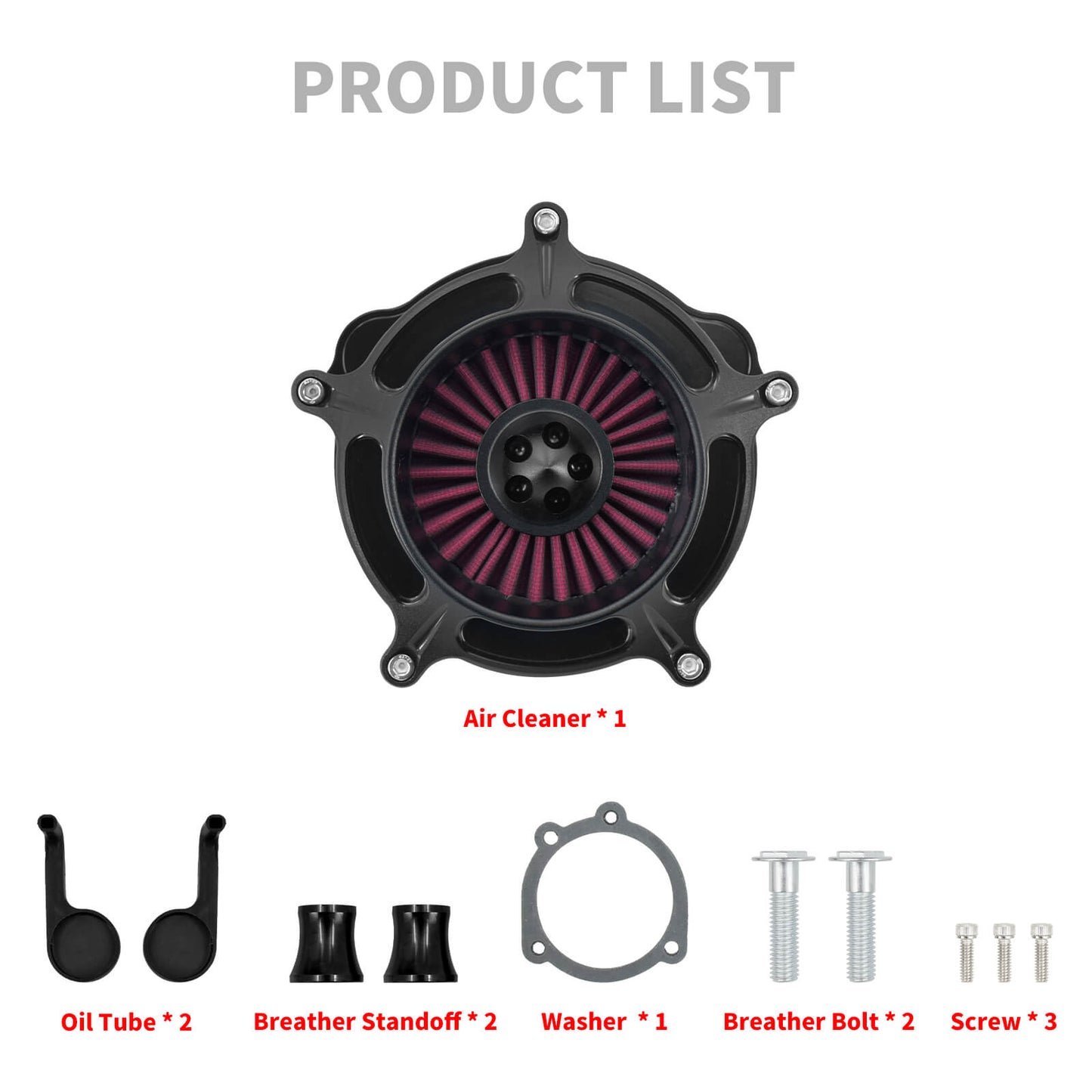 Air Cleaner Spike Intake Filter Fit For Sportster XL 1200 2004-2022 Matte Black | HCmotorku