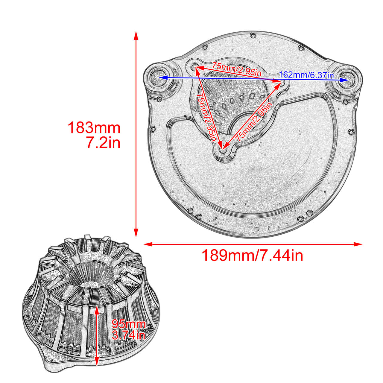 CNC Motorcycle Air Filter Intake System Kit for M8 Models 2017-2023 | HCmotorku