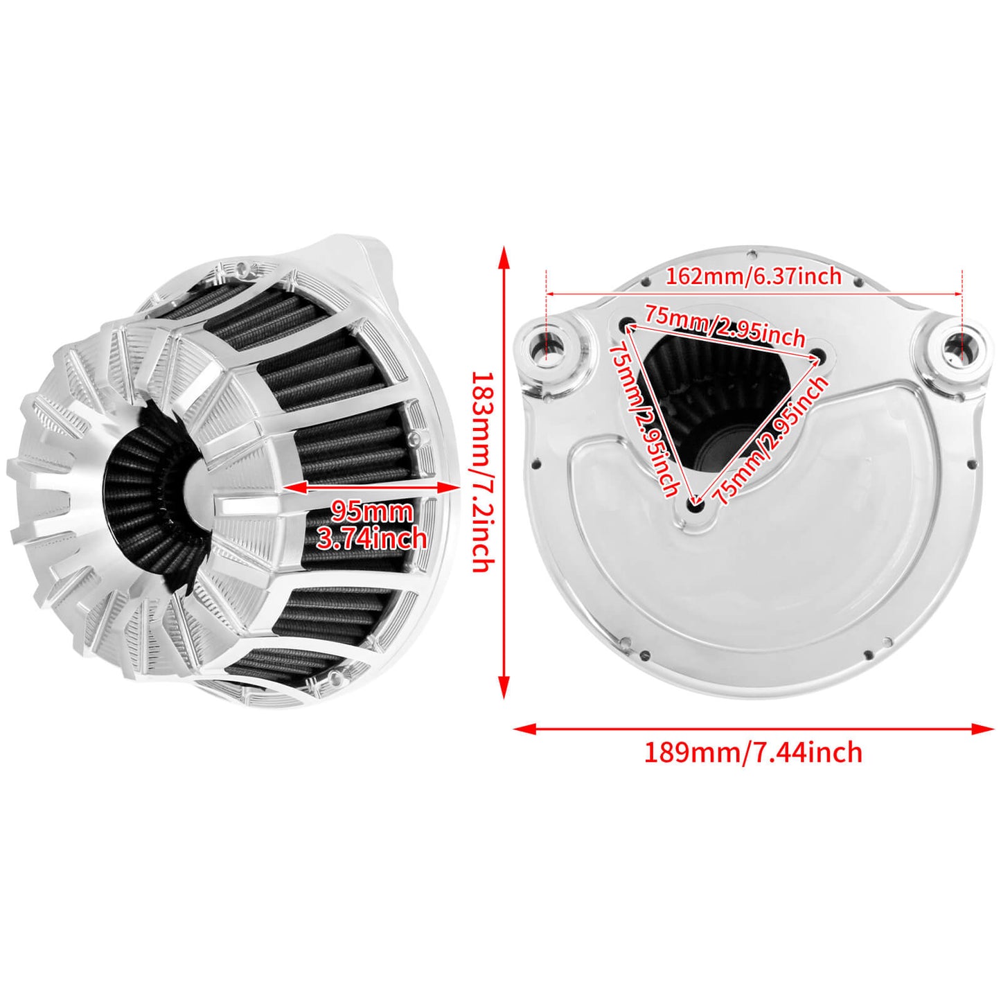 Air Cleaner Grey Filter kits Chrome Fit For Harley M8 Touring Softail 2018-2024 | HCmotorku
