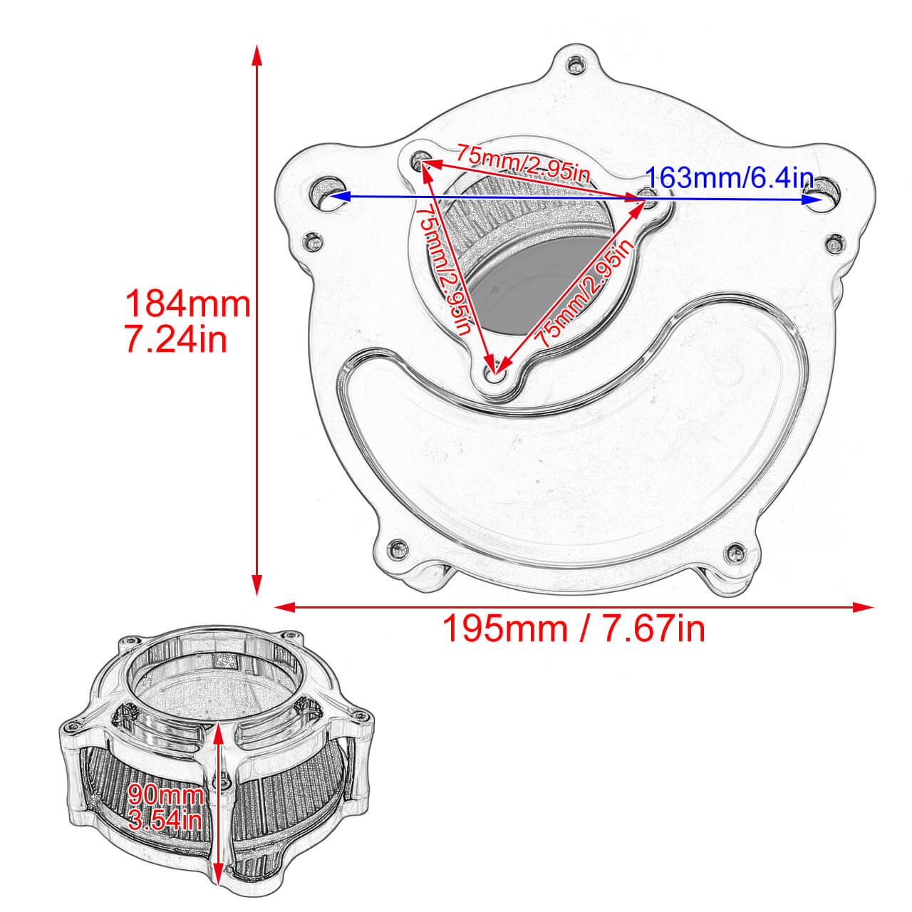 CNC Motorcycle Air Filter Intake System Kit Fit Harley Softail Touring 2017-2023 | HCmotorku