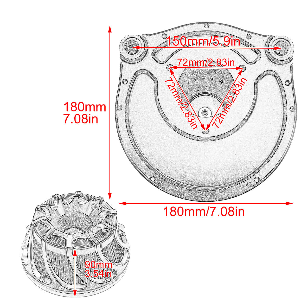 Spin Cut Air Cleaner Intake Fit for Harley Dyna Softail Touring Trike | HCmotorku