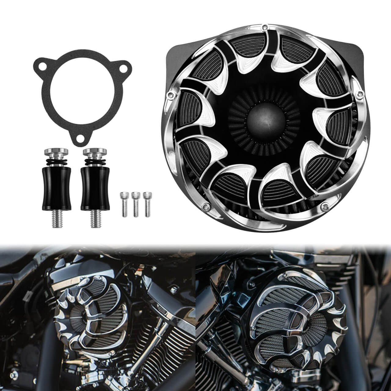 Spin Cut Air Cleaner Intake Fit for Harley Dyna Softail Touring Trike | HCmotorku