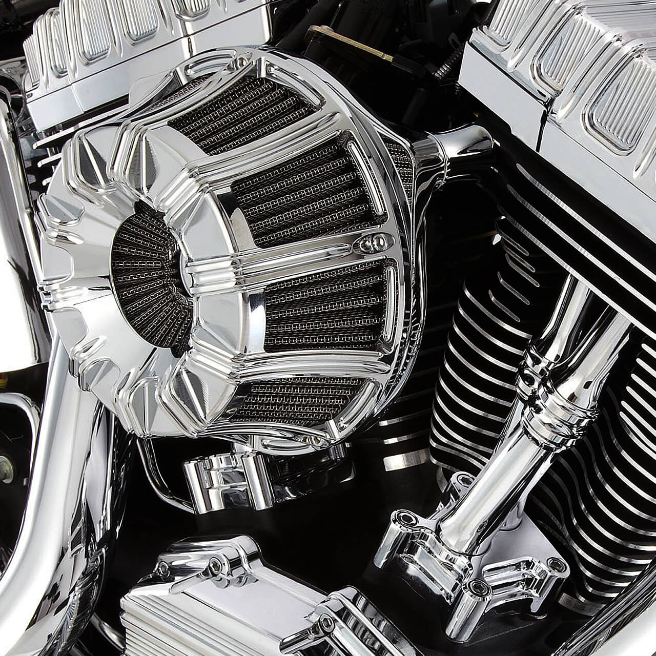 Spin Cut Air Cleaner Intake Filter Chrome Fit For Harley Touring '00-'07 Dyan '00-'17 | HCmotorku