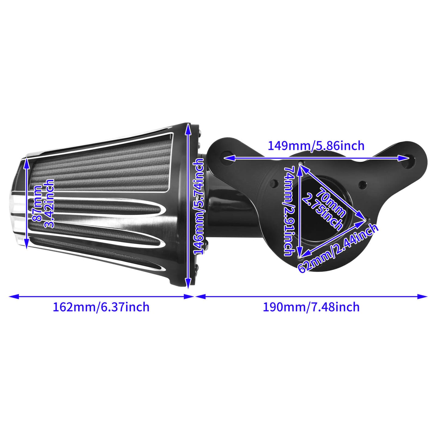 CNC Cut Air Cleaners Black Fit For Harley Touring Trike 2008-2016 Softail 2016-2017 Dyna | HCmotorku