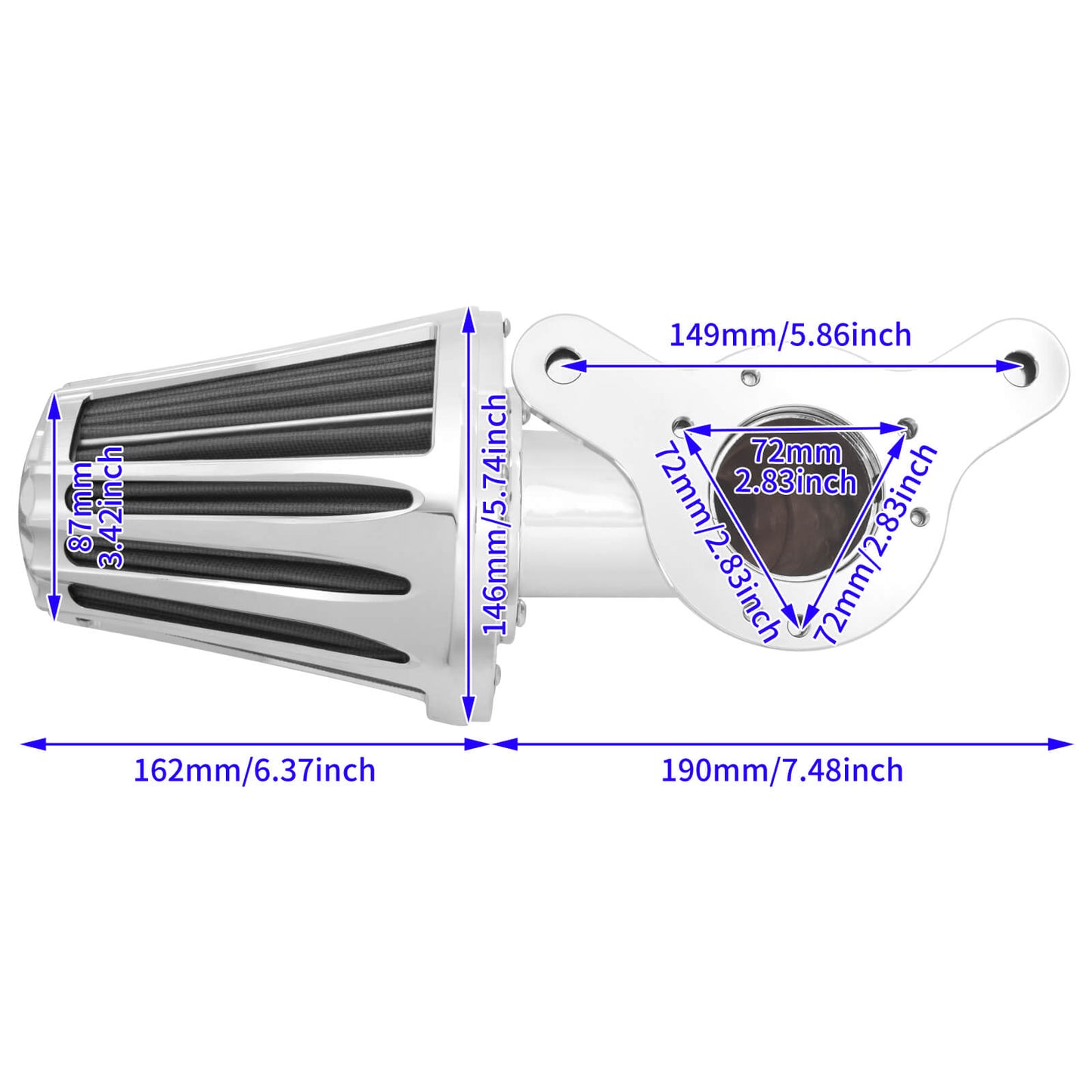 Air Filter Cleaner Grey Element Chrome Fit For Harley Softail Breakout CVO 2016 2017 | HCmotorku