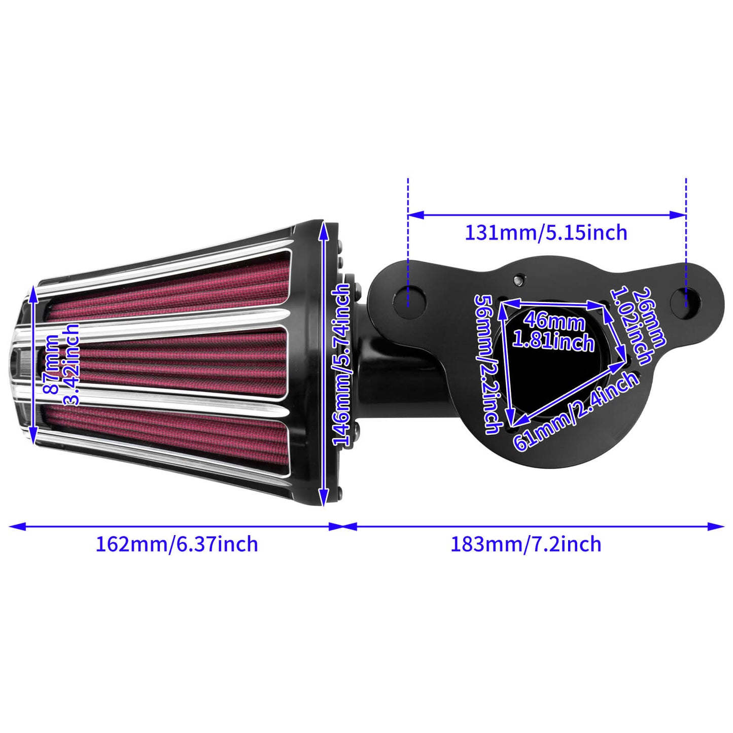 CNC Sucker Air Cleaner Kit Black Fit For Harley Sportster XL 883 1200 2004-2022 | HCmotorku